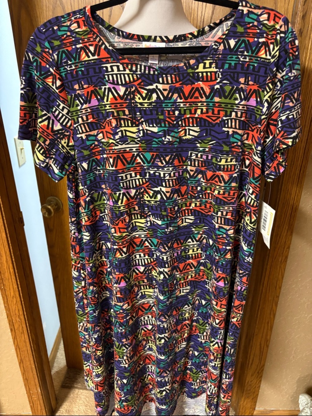LuLaRoe Multicolor Tribal Print Top - Bold Mixed Hues